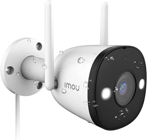 Imou Bullet 2E 4MP Überwachungskamera Aussen & Innen WLAN 4 Modelle, WLAN IP Kamera Outdoor Wi-Fi 2.4Ghz Farbnachtsicht IP67 Wetterfest Personenerkennung unterstützt Alexa & Google Assistant von Imou