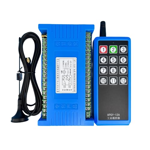 1 Set 12-Kanal DC12V / 24V 36V Funk-Empfänger+ Handsender mit Rückmeldung Funkfrequenz 434 MHz 200m mit Antenne Funkfernsteuerung Kran Linearantriebe Licht motor von Imoumou