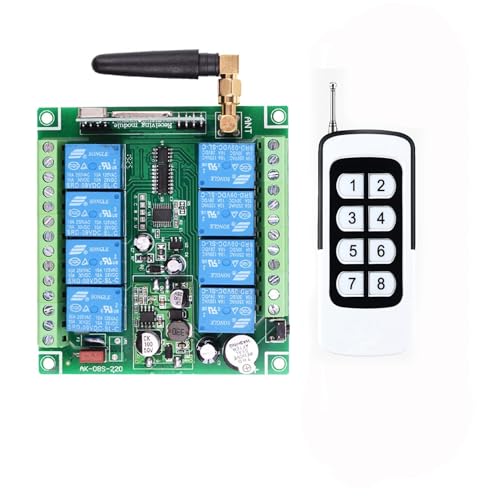 8-Kanäle 12V 24V 36V DC 200M Funkfernsteuerung Funkschalter Hohe Leistung industrielle Grade drahtlose Fernbedienung Lerncode 8-Taste Fernbedienungschalter Fernsteuerungsschalter von Imoumou