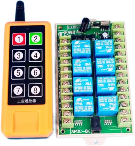 AC 220V 230V 8 Kanäle RF Drahtlose Fernbedienung Schalter LED Schalter System Empfänger Sender Relaismodul, Lampen motor-Fernbedienung Messehallen Garagentor Kran Regler von Imoumou