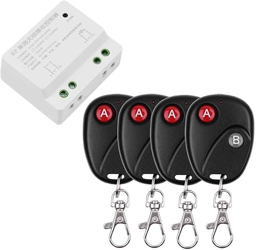 AC 220V 230V Funkschalter mit 4 Handsender Fernbedienungsschalter Empfänger kabellose RF Schalter Funkfernbedienung Fernsteuerung Fernschaltung von Imoumou