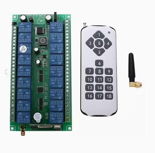 Breite Spannung 12V-24V18 Weg Fernbedienungsschalter + ultradünne 18-Tasten drahtlose Fernbedienung für eine kleine Multi-Control-Szene von Imoumou