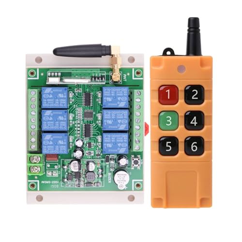 DC 6-Kanäle Funkfernsteuerung Relaisschalter-Funk-Fernbedienung Hochreichweite 200M DC 12V 24V 36V 433MHz NO COM NC Funkfernsteuerung Sender Funkschalter (normal Typ) von Imoumou