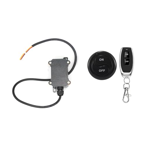 Wasserdichtes drahtloses Relais Funkschalter DC 12V 24V mit 328FT langem Strecke 55cm Kabel für Licht im Freien, Anti-Diebstahl Alarm Sicherheitssysteme Roller Lind Tür Farm Bewässerung von Imoumou