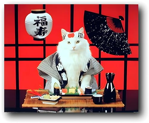Sushi Katze (Japanisch) Cute Kitten Art Print Poster (16 x 20) von Impact Posters Gallery
