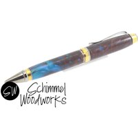 Blaue Flamme Schwarz Titanium Pen von ImpeccablePen