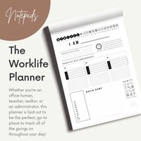 Worklife Planner Notizblock - Adhd Planner Notizblock 50 Seiten von ImperfectInspo