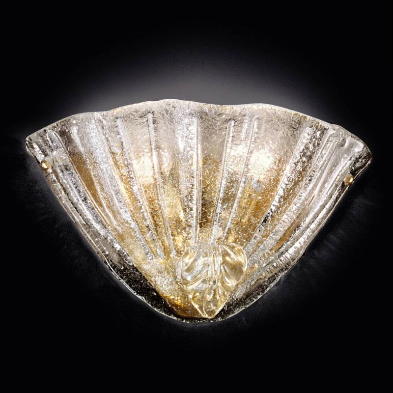 24 Karat vergoldete Glas-Wandleuchte Alba von Novaresi