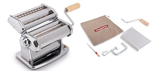 Imperia IPASTA Gourmet Linie. Nudelmaschine für raue Pasta. 100% Made in Italy. Frischpastamaschine aus Edelstahl. Teigmaschine erstellt raue für Teigblätter, Lasagnette, Fettuccine. (Silber) von Imperia