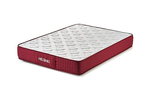 Imperial Confort Helsinki 25 Viskoelastische Matratze, Viscographen Schaumstoff Stretch 3D-Airfresh-Gewebe, Weiß/Rot, 150x200 von Imperial Confort