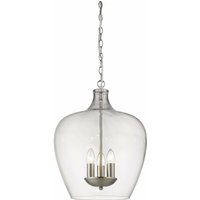 Impex Nell 3-Licht-Satin-Nickel-Kuppel-Pendel-Deckenleuchte von IMPEX LIGHTING