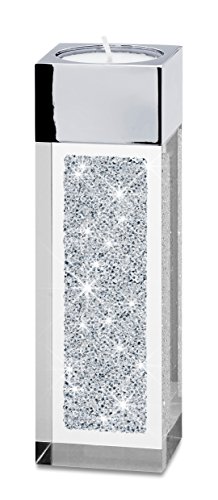 My IMPLEXIONS Moderner Teelichthalter Pylon klein veredelt mit Swarovski Kristallen/Besondere Tisch-Dekoration von My IMPLEXIONS