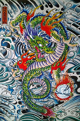 Ed Hardy: Dragon | UK Import Plakat, Poster [61 x 92 cm] von Import Poster