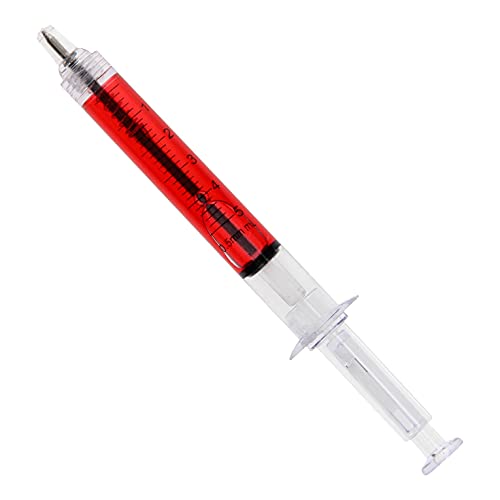 1a-becker 10x Dauerschreiber Spritze Medizin Kugelschreiber Stift Schreibstift Kulli rot von Import
