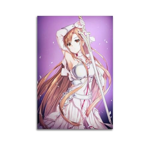 Impr Sword Art Online Asuna Anime-Poster, dekoratives Gemälde, Leinwand, Wandposter und Kunstdruck, moderne Familienschlafzimmer-Dekoration, Poster, 60 x 90 cm von Impr