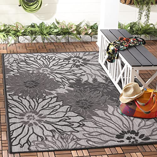 Impression Outdoor Teppich Wetterfest - Balkon Teppich Wasserabweisend - Teppich für den Innen und Außenbereich, Terrasse, Garten, Wohnzimmer, Bad oder Küche - Dunkelgrau, 120 x 170 cm von Impression