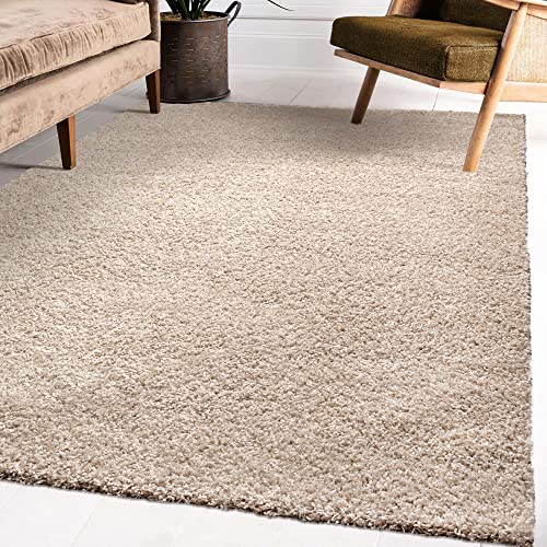 Impression Wohnzimmerteppich - Hochwertiger Öko-Tex zertifizierter Flächenteppich - Solid Color Teppich Beige - Größe 160x230 von Impression