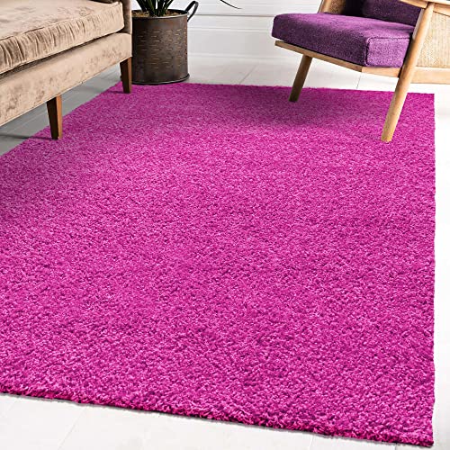 Impression Wohnzimmerteppich - Hochwertiger Öko-Tex zertifizierter Flächenteppich - Solid Color Teppich Rosa - Größe 140x200 von Impression
