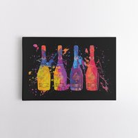 Champagner Leinwand Druck | Geschenke Für Sie Bunte Splat Art Küche Fertig Zum Aufhängen Champagner Leinwand Druck | Geschenke Für Sie Bunte Splat Art Küche Fertig Zum Aufhängen von ImpressionWallArtGB