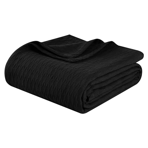 Impressions Luxuriöse Decke aus 100% Baumwolle, für King-Size-Betten, Schwarz von Superior