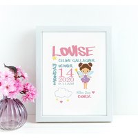 Fee Geburtsdatum Print Personalisierte Kinderzimmer Dekoration von ImprintIllustration