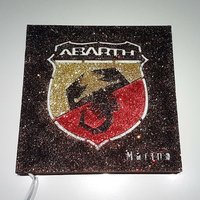Abarth Holzlampe. Abarth-Symbol. Led-Lampe, Glitzer, Hängen Oder Ruhen von ImprontaCreativaShop