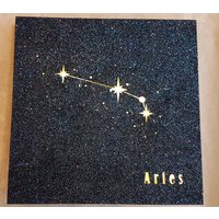 Lampe Konstellation Sternzeichen Widder. Led-Batterie, Blauer Glitzer Zum Aufhängen Oder Ausruhen von ImprontaCreativaShop