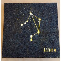 Lampenkonstellation Tierkreis-Waage. Led-Batterie, Blauer Glitzer, Hängen Oder Ruhen von ImprontaCreativaShop