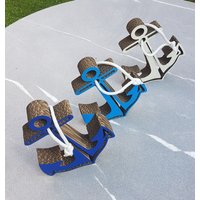 Nochmals, Meer. Fröhliche Dekoration Für Das Zuhause. Karton in Blau, Hellblau Und Weiß Lackiert. An Die Wand Hängen Oder Anlehnen. Leicht von ImprontaCreativaShop