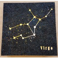 Virgo Sternzeichen Konstellation Lampe. Led-Batterie, Nacht Blau Glitzer, Hängen Oder Ruhen von ImprontaCreativaShop