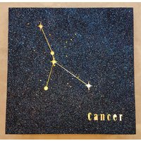 sternzeichen Konstellation Lampe, Krebs. Batterie-Led, Mitternacht Blau Glitzer, Hängen Oder Ruhen von ImprontaCreativaShop
