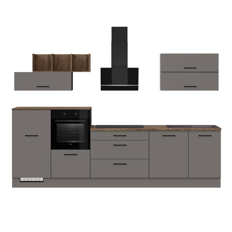 Impuls Küchen Küchenzeile IBZ4320GL 320 cm Grafit  ohne E-Geräte von Impuls Küchen