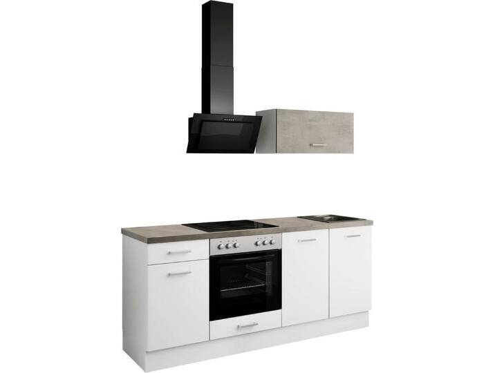 IMPULS KÜCHEN Küchenzeile Lissabon , Ausrichtung wählbar, Schubkästen mit Soft-Close, vormontiert, mit Vollauszug, Breite 195 cm, weiß, mit E-Geräten von Impuls