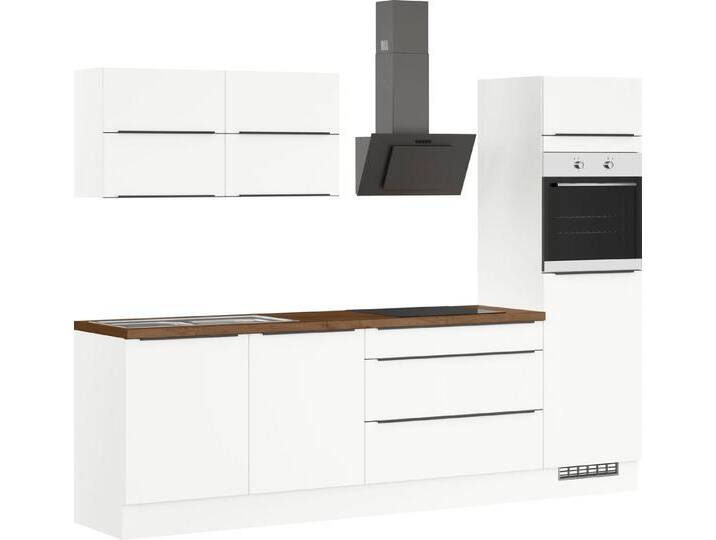 IMPULS KÜCHEN Küchenzeile Toledo , Ausrichtung wählbar, Schubkästen mit Soft-Close, vormontiert, Breite 280 cm, weiß, mit E-Geräten von Impuls