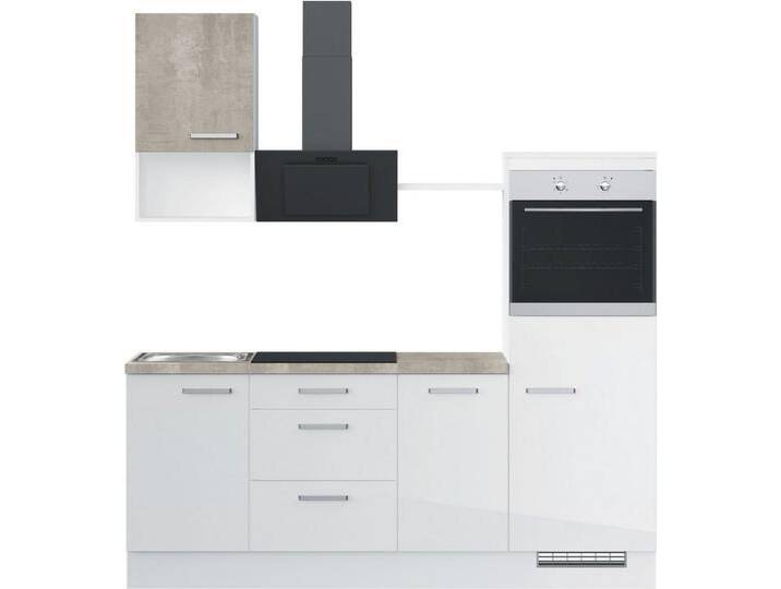 IMPULS KÜCHEN Küchenzeile Turin , Ausrichtung wählbar, Schubkästen mit Soft-Close, vormontiert, wahlw. mit E-Geräten, Breite 215 cm, weiß von Impuls