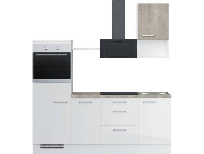 IMPULS KÜCHEN Küchenzeile Turin , Ausrichtung wählbar, Schubkästen mit Soft-Close, vormontiert, wahlw. mit E-Geräten, Breite 215 cm, weiß von Impuls
