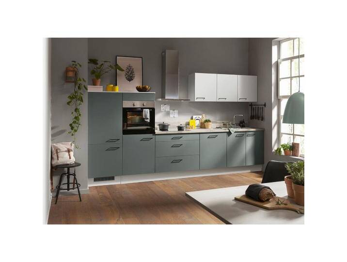 Impuls KÜCHENLEERBLOCK IP1200, Eiche, Hellgrau, Dunkelgrün, Metall, 1 Schubladen, nur wie online abgebildet bestellbar, 362.2 cm, Made in Germany, von Impuls