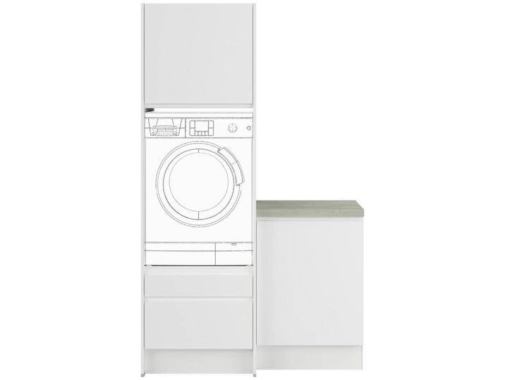 Impuls WASCHMASCHINENSCHRANK IP 4820, Weiß, 123x206.2x58 cm, PEFC, Goldenes M, Made in Germany, erweiterbar, Waschküche, Waschmaschinenschrank von Impuls
