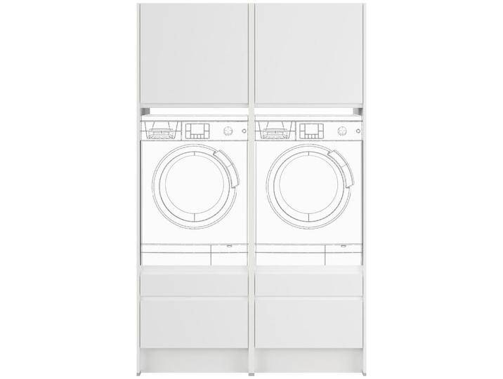 Impuls WASCHMASCHINENSCHRANK IP 4820, Weiß, 126.4x206.2x68.5 cm, PEFC, Goldenes M, Made in Germany, erweiterbar, Waschküche, Waschmaschinenschrank von Impuls