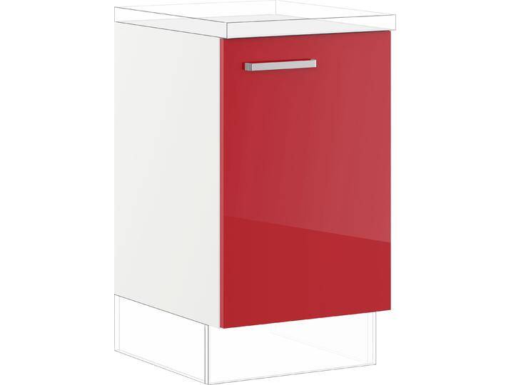 Spülenunterschrank IMPULS KÜCHEN  Turin , Breite/Höhe: 50/72,3 cm , rot (rot hochglanz), B:50cm H:72,3cm T:57,9cm, Holzwerkstoff, Schränke, Küchenunterschrank, vormontiert, mit Drehtür von Impuls
