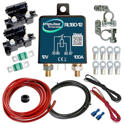 Zweitbatterieset | RL180-12 Trennrelais 12V 100A | 6m ECO AWG8 Kabel von Impulse Innovation