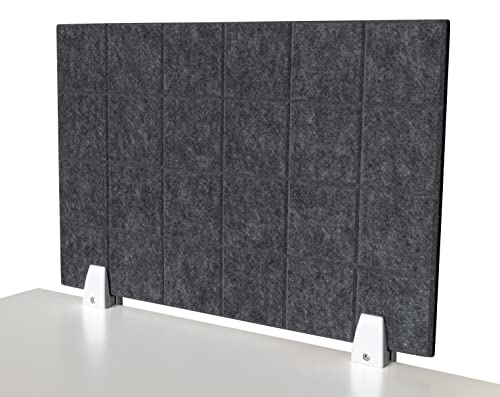 Imstande - Akkustik Trennwand Büro Schreibtischtrennwand 60cm x 40cm, Befestigungs-Clips weiß Schreibtisch Tischtrennwand Filz Grau von Imstande