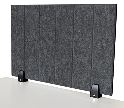 Imstande - Akkustik Trennwand Büro Schreibtischtrennwand 60x40cm Sichtschutz Schreibtisch Schallschutz Tischtrennwand Filz Grau mit Befestigung von Imstande