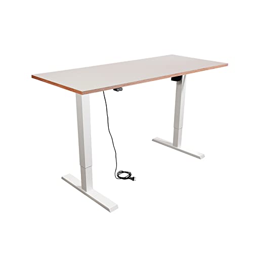 Imstande - höhenverstellbarer Schreibtisch I smart I Tischgestell elektrisch höhenverstellbar von 73-123cm, weiß mit Tischplatte Powder beige 160 x 80cm von Imstande