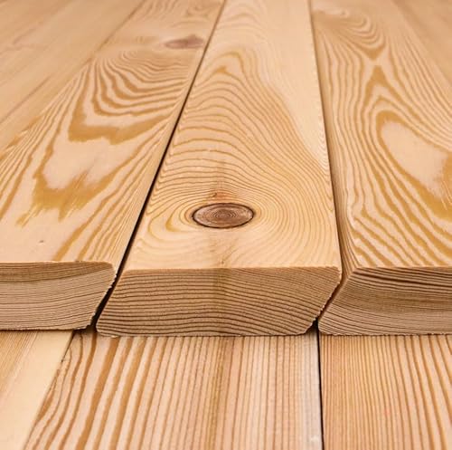 150 lfm Rhombusleisten 30° 21 x 69 mm Sibirische Lärche 21 x 69 x 1500mm (Länge 1.5m) 100-er Pack, Fassadenprofil von Imtexs