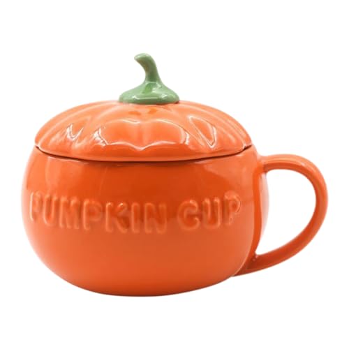 Halloween Kürbis Tassen Geschirr Keramik Kürbis Tassen Kürbis Becher mit Deckel Kaffeetasse Teetasse Keramik Tasse Wasser Tasse Niedliche Kürbis-Teetassen Für Home Erntedankfest von Imtrub