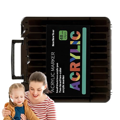 Imtrub Acryl-Marker-Set | Keramikmalstifte mit doppelter Spitze, wasserfest, schnell trocknend, Malzubehör, lichtbeständig, Bastelbedarf für Stoffschuhdesign, Modellbausatz, Detaillierung von Imtrub