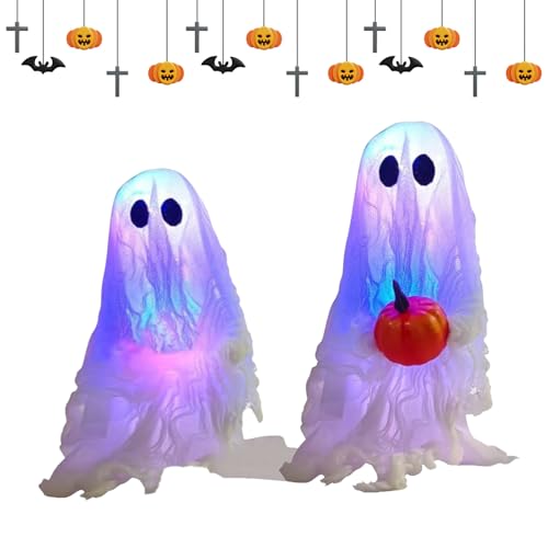 Imtrub Halloween- -Dekorationen | Halloween-niedliche Geisterskulptur, Festliche gotische beleuchtete Dekorationen, Skulptur für Zuhause, Fenster, Garten, Bar, Partygeschäft, Außen- und von Imtrub