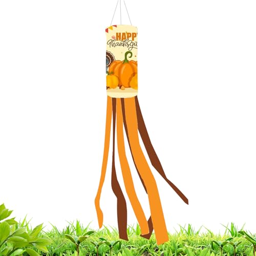 Imtrub Herbst-Windsack – Herbst-Windsocken für draußen, Bauernhaus, festliche Ernte-Themen-Ornament-Flagge für Garten, Außenparty, Haustür, Balkon, Fenster, Terrasse von Imtrub
