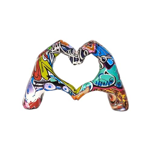 Imtrub Liebe Finger Statue Modern, Geste Dekoration, Moderne Kunst Skulptur Personalisierte Finger Heimdekoration für Kreative Hochzeit und Desktop Decoratio Esstisch-Mittelstück von Imtrub